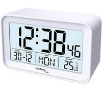 Technoline Wt497 Réveil Numérique Moderne, Température Intérieure, Date, Jour De La Semaine, Alarme Et Snooze, Blanc
