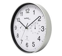 Technoline WT8945 Horloge Murale Radio-pilotée avec Affichage de la température et de l'humidité de l'air Argenté 30 cm