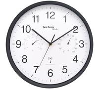 Technoline WT8945 Horloge Murale Radio-pilotée avec Affichage de la température et de l'humidité de l'air Noir 30 cm