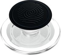 Technologie d'identité Minimaliste à Empreintes digitales Noires PopSockets PopGrip pour MagSafe
