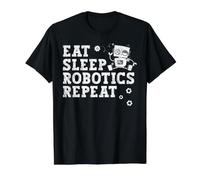 Technologie Eat Sleep Robotics Repeat Robot Engineer T-Shirt Graphique avec Valeur, Homme, Noir, XL