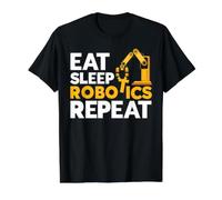 Technologie Eat Sleep Robotics Repeat Robot Engineer T-Shirt Graphique avec Valeur, Homme, Noir, XL