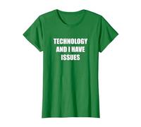 Technologie et J'Ai des problèmes T-Shirt, Femme, Vert Kelly, XL