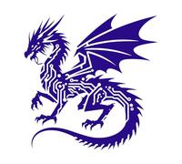 technologie et mythologie du dragon cyberpunk futuriste combinées dans l'art numérique Peintures murales et stickers muraux en vinyle 54.6x55.8cm Fourni avec un kit de film de transfert Bleu foncé