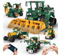 Technologie robot pour enfants, 5 en 1, kit de montage avec application et télécommande RC Technic Robot/tracteur/combinateur/chariot d'eau, 313 pièces RC programmable cadeau pour enfants 5 6 7 8 10
