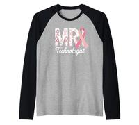 Technologue IRM Ruban Rose de Sensibilisation au Cancer du Sein Manche Raglan