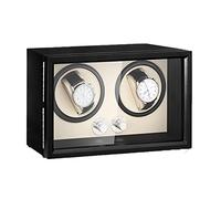 Technology Automatic Watch Winder Open Cap Design Easy Access With LED Lights Watch Winders Soft Flexible Watch Pillows And Anti-aging Pu Leather Luxury Watch Storage Case ( Color : B-Black , Size : 1