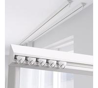 Techo Tringle à rideaux extra solide pour cloisons de séparation de pièce et baie blanche 410 cm de long, parfaite pour la décoration de la maison