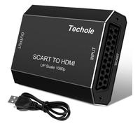 Techole Convertisseur Péritel vers HDMI Aluminium, Scart to HDMI Vidéo Audio Adapteur 1080P 60HZ avec Câble d’Alimentation USB pour