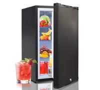 Techomey Frigo 12V, 50L, Frigo Camping car 12V 220V, avec Serrure, Réfrigérateur Silencieux pour Camping, Caravane, Van, Chambre, Noir
