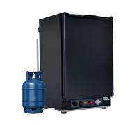 Techomey Gas Kühlschrank 40L, Camping Kühlschrank 12V 230V Gas, für Wohnwagen, Wohnmobil Kühlschrank, 28/30mbar, Schwarz 409