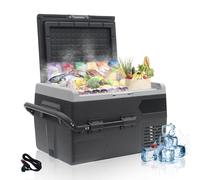 Techomey Glacière à Compression, 50L, Glacière Electrique 12V/24V et 220-240V, Réfrigérateur de Voiture, avec roulettes, Congélateur Portable pour Camping Car, Camion, Caravane, Bateau, -20°C-20°C