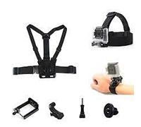 TechPunt Kit d'accessoires de sport 3 en 1 pour Go Pro, SJCAM, Xiaomi, GitUp, Eken et autres appareils photo avec sangle de tête, poitrine et poignet