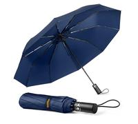 TechRise Parapluie Pliable Automatique Compact Coupe-vent avec 10 Baleines - Ouverture et Fermeture à un Seul Bouton, Portable pour Hommes et Femmes
