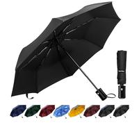 TechRise Parapluie Pliant Automatique, Parapluie Homme Parapluie de voyage résistant à la pluie de résistance compacte de haute qualité pour les hommes et les femmes poignée non glissante