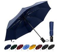 TechRise Parapluie Pliant Automatique, Parapluie Homme Parapluie de voyage résistant à la pluie de résistance compacte de haute qualité pour les hommes et les femmes poignée non glissante
