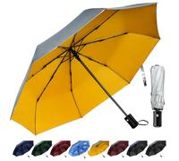 TechRise Parapluie résistant aux tempêtes, ouverture et fermeture automatiques, portable et pliable, extrêmement imperméable et robuste, grand parapluie pour hommes et femmes