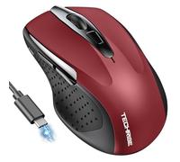 TechRise Souris Bluetooth,Souris sans Fil (BT5.0/3.0 et 2.4G),Souris Rechargeable USB 4800 DPI, Souris Ergonomique Silencieuse,Mouse Adaptée pour PC, Mac, Ordinateurs Portables et Toutes Surfaces