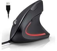TechRise Souris Ergonomique,6400 DPI réglable sur 4 niveaux, souris filaire optique verticale 2,4 GHz, silencieuse, 6 boutons, compatible avec ordinateurs portables, ordinateurs de bureau, PC, MacBook
