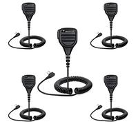 TECHSIDE Microphone haut-parleur d'épaule étanche 2 broches Kenwood + Jack 3,5 + clip rotatif Radio bidirectionnelle | Compatible TS-T9+ TI-F8+ Midland G10 G11V CT210 BaoFeng UV5RA UV-82 (5 pcs)