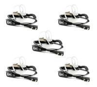 TechSide Transparent Pneumatique Écouteur Microphone 2 Broches Kenwood | Radios bidirectionnelles | Compatible TI-F8 + Midland G10 G11V CT890 BaoFeng UV-82 UV5RA Surveillance Sécurité Airsoft (5 pcs)