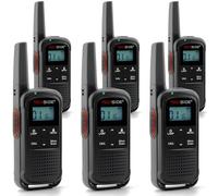TechSide TS-T3 Go Talkie-Walkie PMR446, 16 Canaux, Portée 10 km, Recharge USB-C, avec Lampe LED, Lot de 6