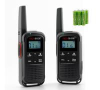 TechSide TS-T3 Go Talkie-Walkie PMR446, 16 Canaux, Portée 10 km, Recharge USB-C, avec Piles Rechargeables, Lampe LED, Lot de 2