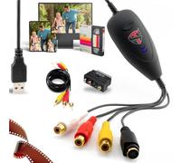 TechSide Video Grabber 2026 : Convertisseur Numérique et Analogique USB 2.0 avec SCART + câble RCA | Carte d Acquisition & Capture Vidéo VHS/Hi8 pour magnétoscope VHS Neuf - Windows 11/10