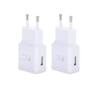 TECHTA 2 Pack Chargeur Compatible avec Samsung Galaxy S8, S9, S10, S20, S20 Plus, S20 FE, S7, S7 Edge, Note10, Note9, Note8 - Blanc