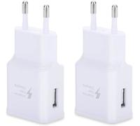 TECHTA 2 Pack Chargeur Compatible avec Samsung Galaxy S8 S9 S10 S20 S20 Plus S20 FE S7 S7 Edge Note10 Note9 Note8 - Blanc