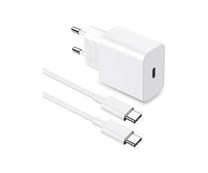 TECHTA 25W Chargeur Type C Charge Rapide Compatible avec Samsung Galaxy A15 A16 A17 A54 A55 A56 A35 A36 A25 Prise USB-Cavec Cable 1M
