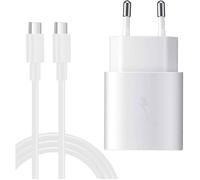 TECHTA 25W Chargeur USB C pour Samsung + Câble USB C - USB C 1m, Compatible avec Samsung Galaxy A55,A35,A25,A16,A06,A05S,A23,A13