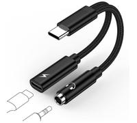 TECHTA Adaptateur USB C Jack 3.5mm avec Charge Rapide, 2 en 1 Type C PD Charge Adaptateur, USB C vers AUX