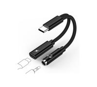 TECHTA Adaptateur USB C Jack 3.5mm avec Charge Rapide, 2 en 1 Type C PD Charge Adaptateur, USB C vers AUX