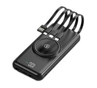 TECHTA Batterie Externe 20000mAh avec Câbles Intégrés Charge Rapide USB C Power Bank Portable pour Smartphone Android et iPhone