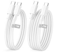 TECHTA Cable iPhone 17 16 15 [1M+2M/Lot de 2], 20W Cable USBC USBC Charge Rapide Câble Type C cable Chargeur USB C 2M Fil