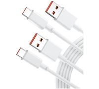 TECHTA Câble USB C(1M/Lot de 2),Cable USB Type C 6A Charge pour Xiaomi 15 Ultra 15T Pro 14T Pro,Cable USB C pour Redmi Note 14 Pro