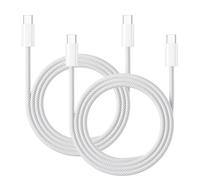TECHTA Câble USB C vers USB C 60W - 2 Pack 1m Charge Rapide Nylon pour iPhone 17 16 15, iPad, Samsung, MacBook