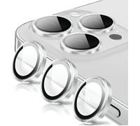 TECHTA Caméra Arrière Protection pour iPhone 14 Pro/14 Pro Max Verre Trempé,Protecteur Objectif Lentille,9H Dureté HD,Argent