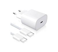 TECHTA Charge Rapide pour Samsung Galaxy S25 Ultra,S24+,S24 Ultra,S23+,S23 Ultra, Z Fold6,Flip6, Prise USB C avec Câble (Blanc)