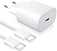 TECHTA Charge Rapide pour Samsung Galaxy S25 Ultra,S24+,S24 Ultra,S23+,S23 Ultra, Z Fold6,Flip6, Prise USB C avec Câble (Blanc)