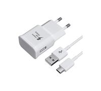 TECHTA Chargeur Rapide 25W 3A USB Type-C pour Samsung Galaxy S25 / S25+ / S25 Ultra - Adaptateur Secteur + Câble, Charge Sécurisée
