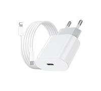 TECHTA Chargeur Rapide pour iPhone 14/13/12/11/Pro Max Plus Mini SE XR X XS, Adaptateur Secteur USB-C 25 W avec Câble Lightning 2m