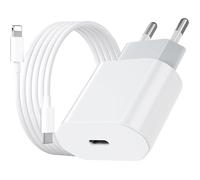 TECHTA Chargeur Rapide pour iPhone 14/13/12/11/Pro Max Plus Mini SE XR X XS Adaptateur Secteur USB-C 25 W avec Câble Lightning 2m
