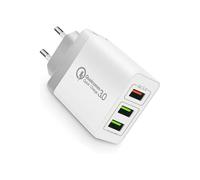 TECHTA Chargeur Secteur Universel Chargeur USB,3Ports QC3.0 Charge Rapide Adaptateur Secteur pour Samsung iPhonei Xiaomi Google etc