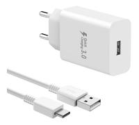 TECHTA Chargeur Type C Charge Rapide pour Samsung Galaxy A16 A15 A14 5G A56 A55 A54 A36 A35 A26 A25 S25 S24 S23 S22 S21 S20 Fe