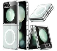 TECHTA Coque Magnétique pour Samsung Galaxy Z Flip 5, Étui Housse de Protection Dur Transparente en PC,Anti-Rayures (Transparente)