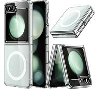 TECHTA Coque Magnétique pour Samsung Galaxy Z Flip 6, Étui Housse de Protection Dur Transparente en PC,Anti-Rayures (Transparente)