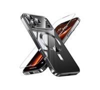 TECHTA Coque MagSafe pour iPhone 17 Pro Max - Transparente Antichoc, Protection Lentille Intégrée, Anti-Jaunissement, Noir