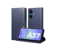 TECHTA Coque Portefeuille pour Samsung Galaxy A37 5G et 4G avec 1 Verre Trempé Étui Cuir PU à Rabat Porte Cartes - Bleu